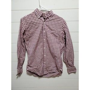 J. Crew mens size XS long sleeve buttoned down oxford raspberry checkered shirt